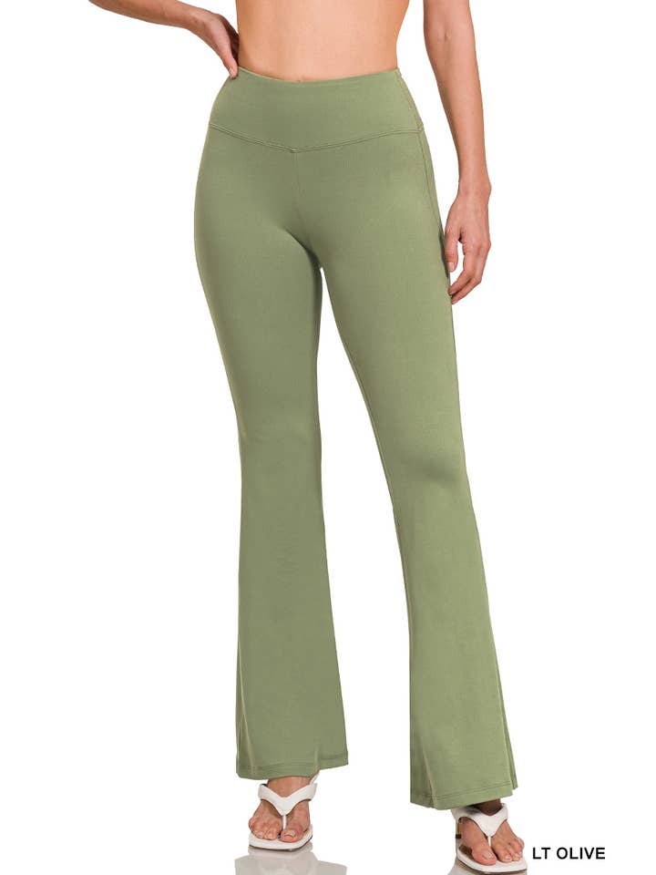 42POPS - Wholesale Athletic/Lounge Leggings - Women's - ...SI-26202 Buttery Soft Flare Leg High Waist Yoga Pants
