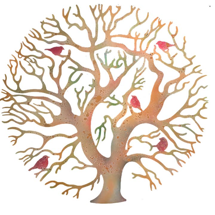 Marissa's Gifts - Wholesale Wall Accent - Tree of life bronze with peeling colourful effect wall art for outdoors and indoors 60cm