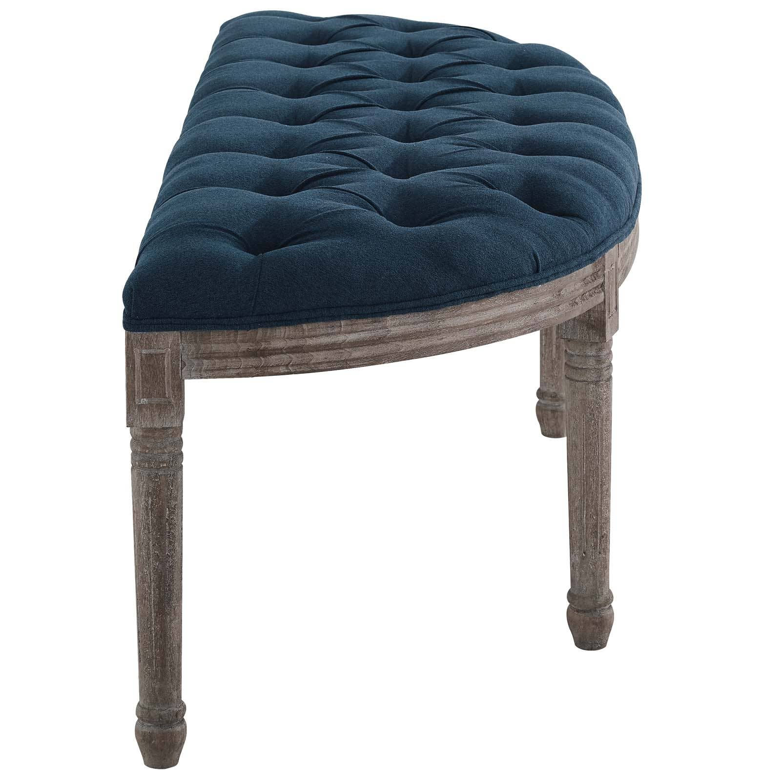 Modway - Wholesale Bench - Esteem Vintage French Upholstered Fabric Semi-Circle Bench8