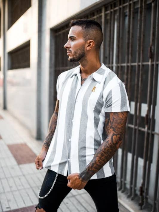 ROZERTYS Gray Stripe Shirt for wholesale by Rozertys