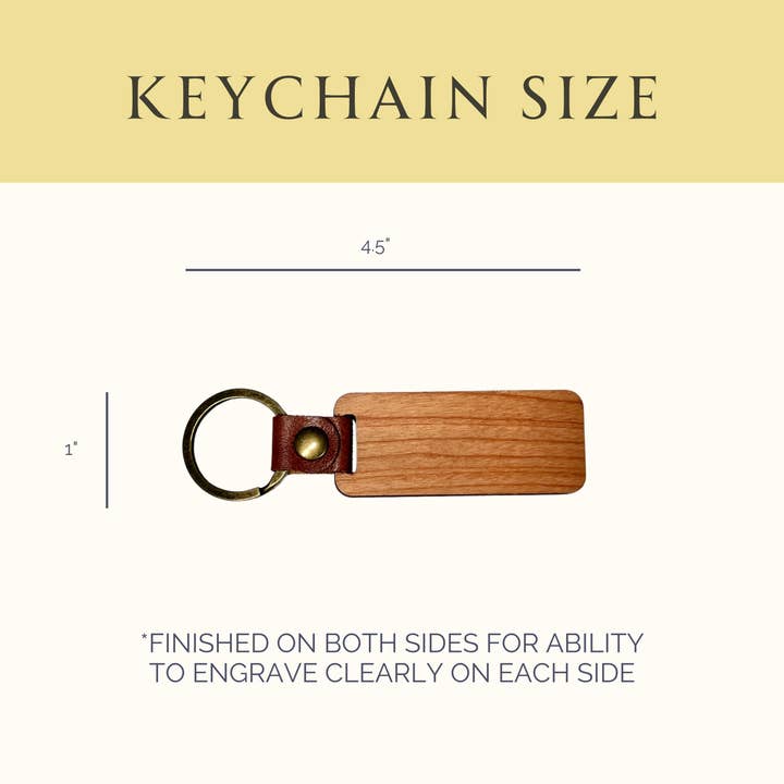 The Cutest Gifts - Wholesale Keychain - Unisex - Walnut, Cherry, and Bamboo Finished Wood Keychain Blanks5