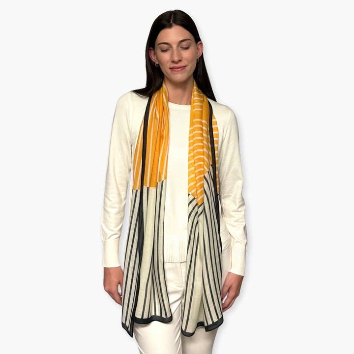 Humble Hilo - Wholesale Scarf - Women's - Humble Hilo Soft Sustainable Art Scarf, Geometric9