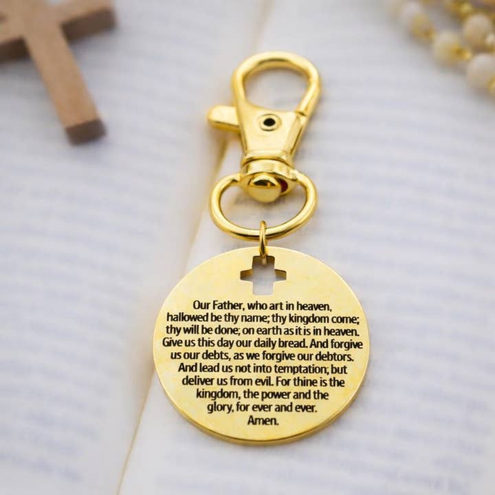 The Lords Prayer Gold-Plated Clip Charm for wholesale by JKCE Designs