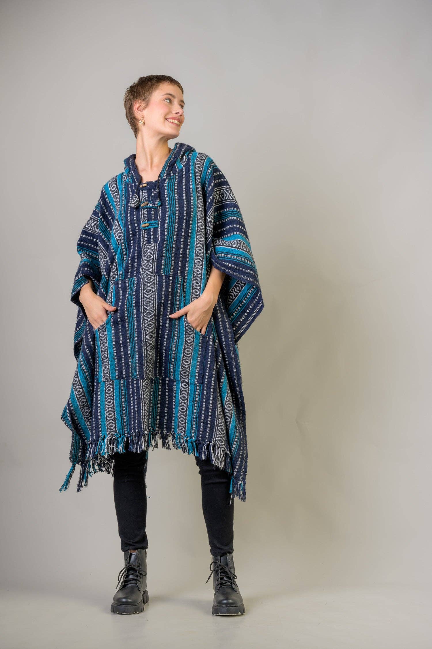 Rhea - Vente Poncho – femme - Poncho en coton à motif Rhea5