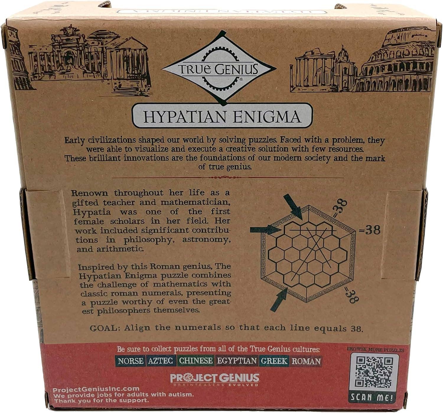 Texas Bookman - Wholesale Puzzle - Adult - Hypatian Enigma Wooden Brainteaser Puzzle1