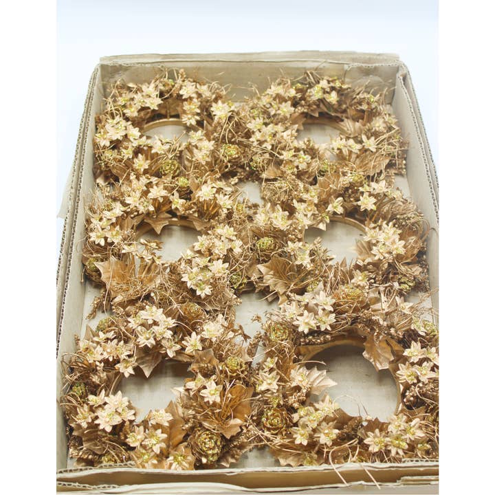 Fioretto Renato S.r.l. - Wholesale Christmas Decoration - Box of 6 chaplets with stars, pine cones in antique gold and silver4