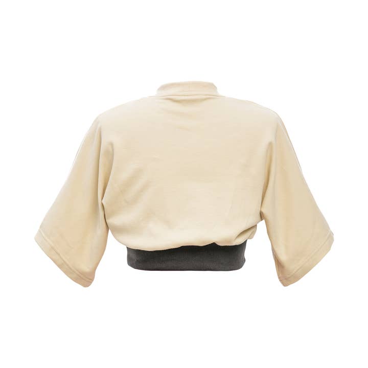 T-shirt Cropped SS23: Bege por atacado de RAW WAR