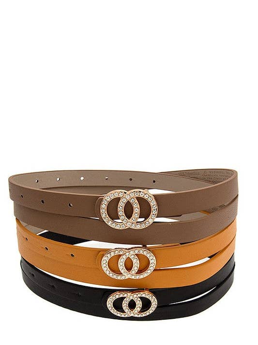 Rhinestone Infinity Buckle Fashion Belt Set for wholesale by Andrea Bijoux