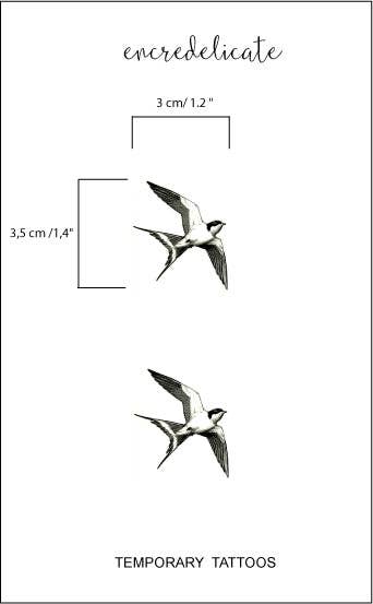 encredelicate - Wholesale Temporary Tattoo - vintage swallow temporary tattoo (set of 2)1