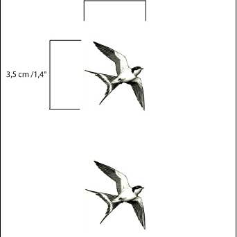 encredelicate - Wholesale Temporary Tattoo - vintage swallow temporary tattoo (set of 2)1