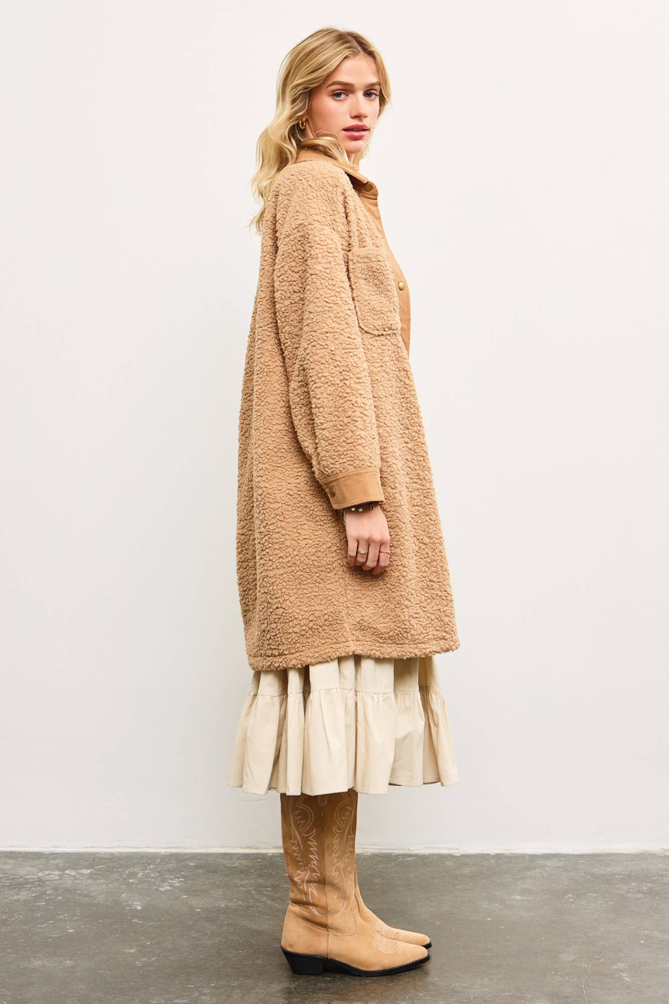 LATTE BOUCLE TEXTURED JACKET for wholesale on Faire2