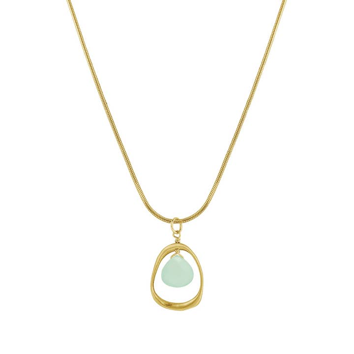 open circle with chalcedony necklace for wholesale by Philippa Roberts