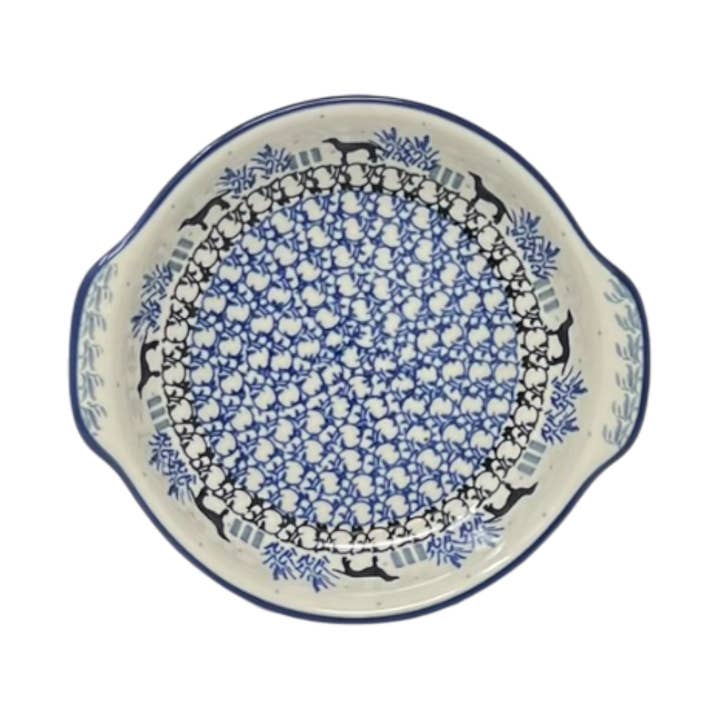 Casserole, Round, Small, 6.5" x 7.25" in "Labrador Loop" by Ceramika Artystyczna | A142-2862X for wholesale by Polish Pottery Outlet