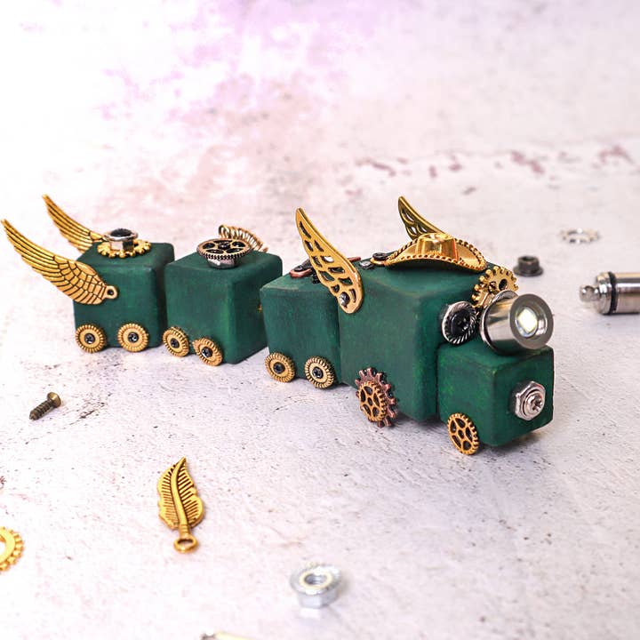 Kitsville - Wholesale DIY Craft Kit - DIY Timber Train Kit – Build a Wooden Train with LED Light6