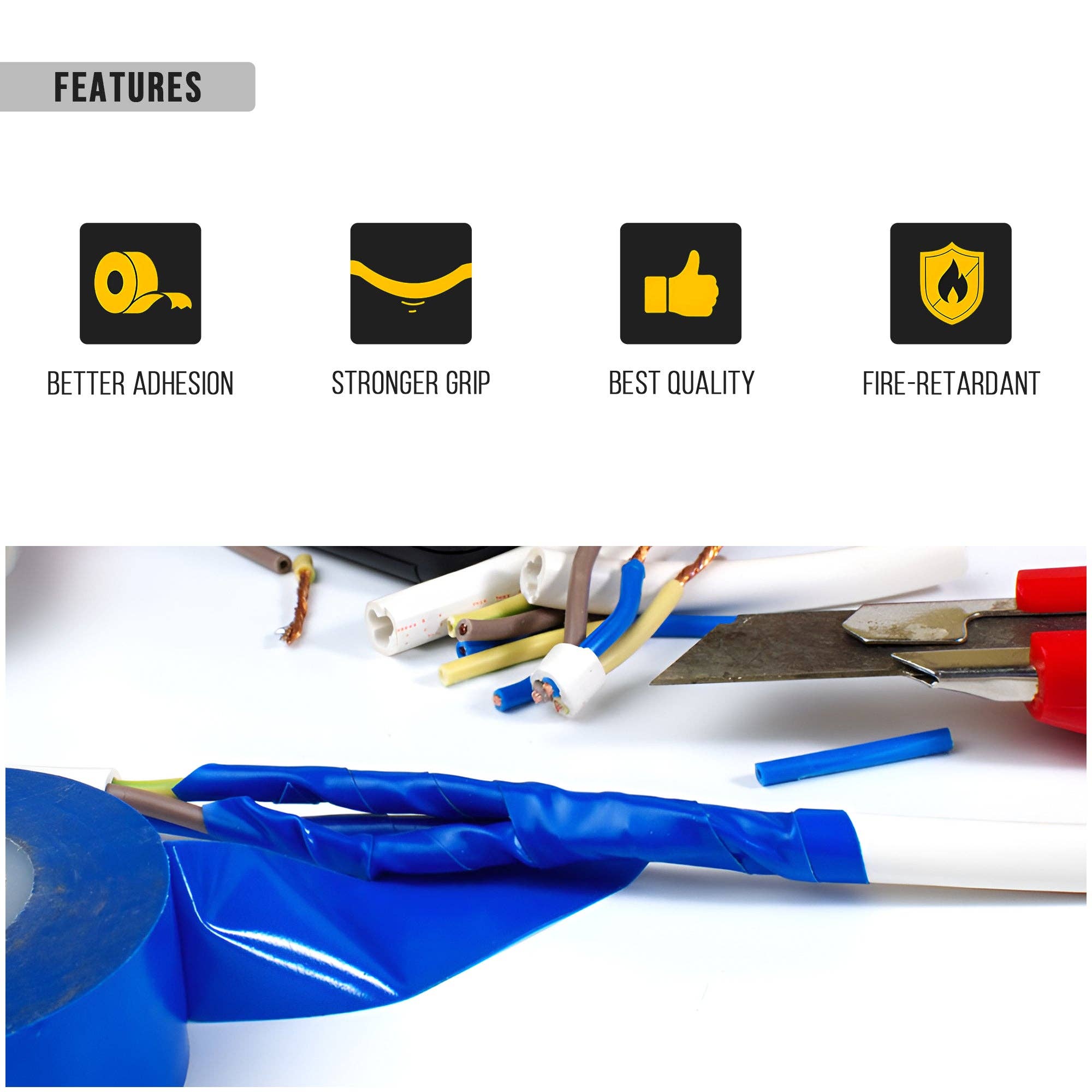 Ledsone – wholesale Tape – Electrical Tape Coloured PVC Waterproof Insulating Tape~521910