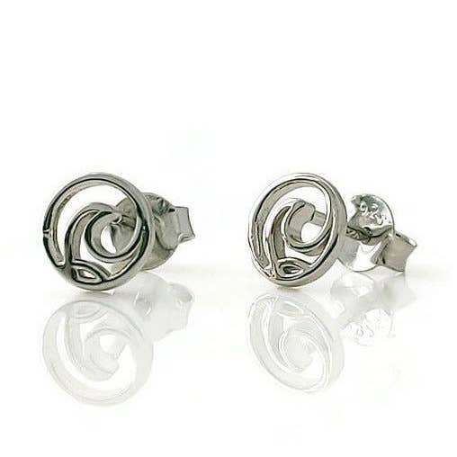 Tofino Little Circle Surf Wave Stud Earring for wholesale by Joie Designs