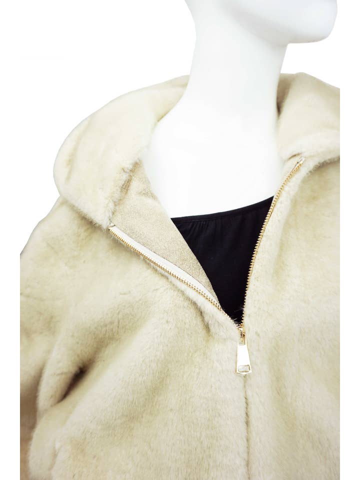 Anais - Wholesale Jacket - Women's - Faux fur hooded jacket MT0905