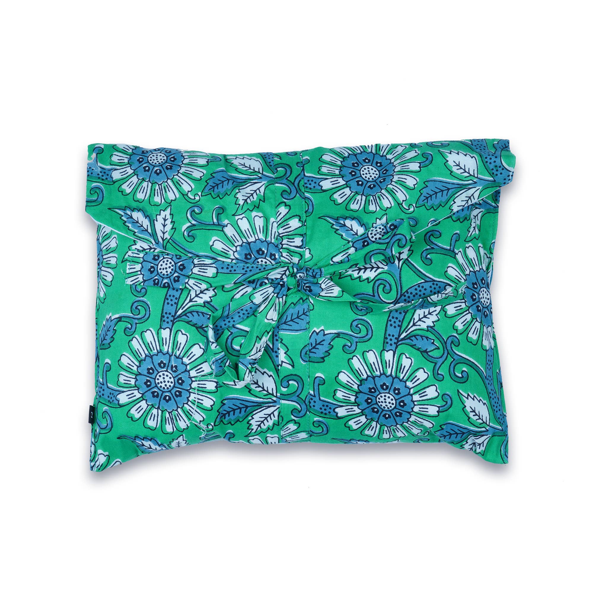 Kantha Decor – wholesale Sleepwear set – Women's – Long Cotton PJ Set With Pouch - Green Floral2