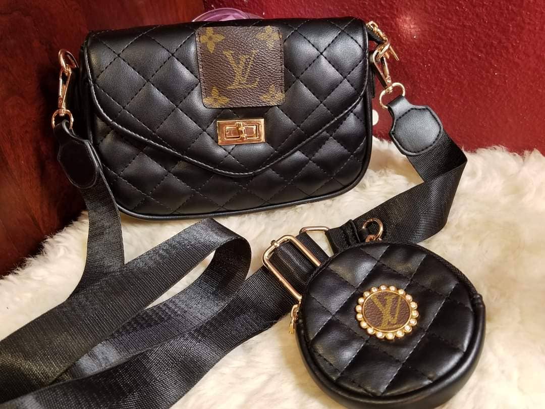 Upcycled Always & Forever accessories - Wholesale Crossbody Bag - Women's - Upcycled LV crossbody bag w 2 straps & coinpurse1