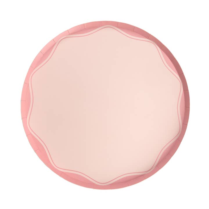 MCL24-DNP2- Pink Color Block Dinner Paper Plates for wholesale by Gatherings by Curated Paperie