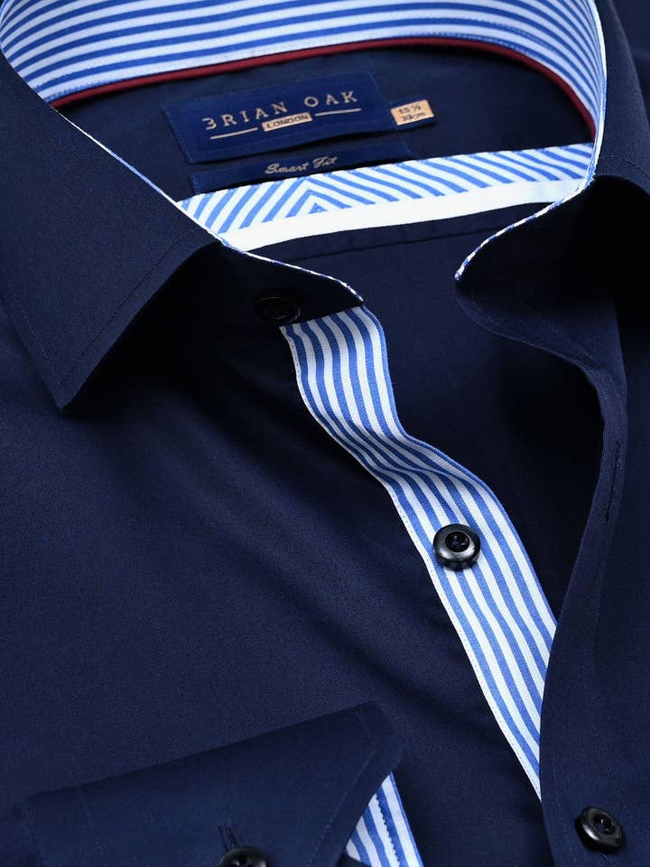 Navy Designer Formal Shirt for wholesale by Brian Oak Limited