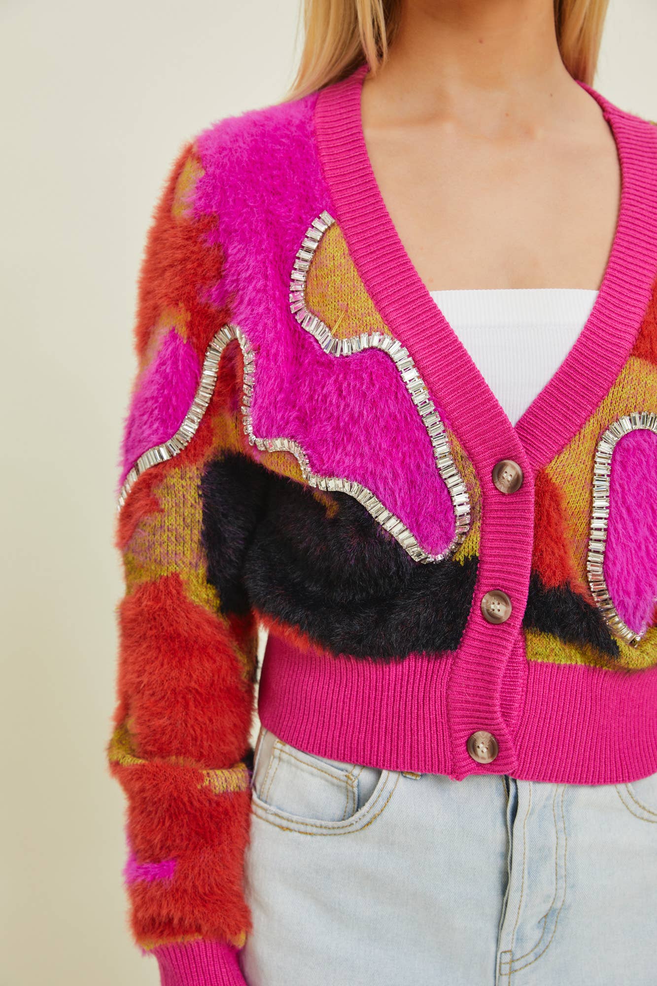 MULTI WOVEN SWEATER TOP for wholesale on Faire2