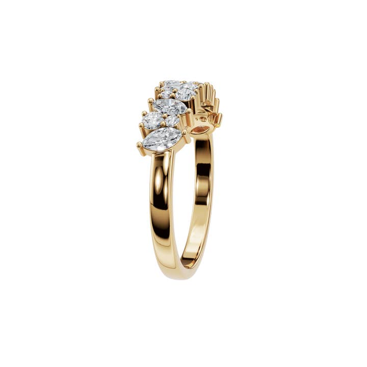 PureYou Jewelry - Wholesale Wedding Band/Ring - 14k Gold Diamond Cluster Ring, Stackable Ring, Diamond Ring2