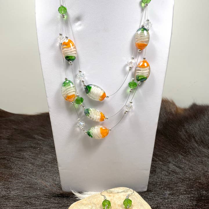 Fiona Accessories - Wholesale Jewelry Set - Necklace Earring set Illusion Lampwork Beaded4