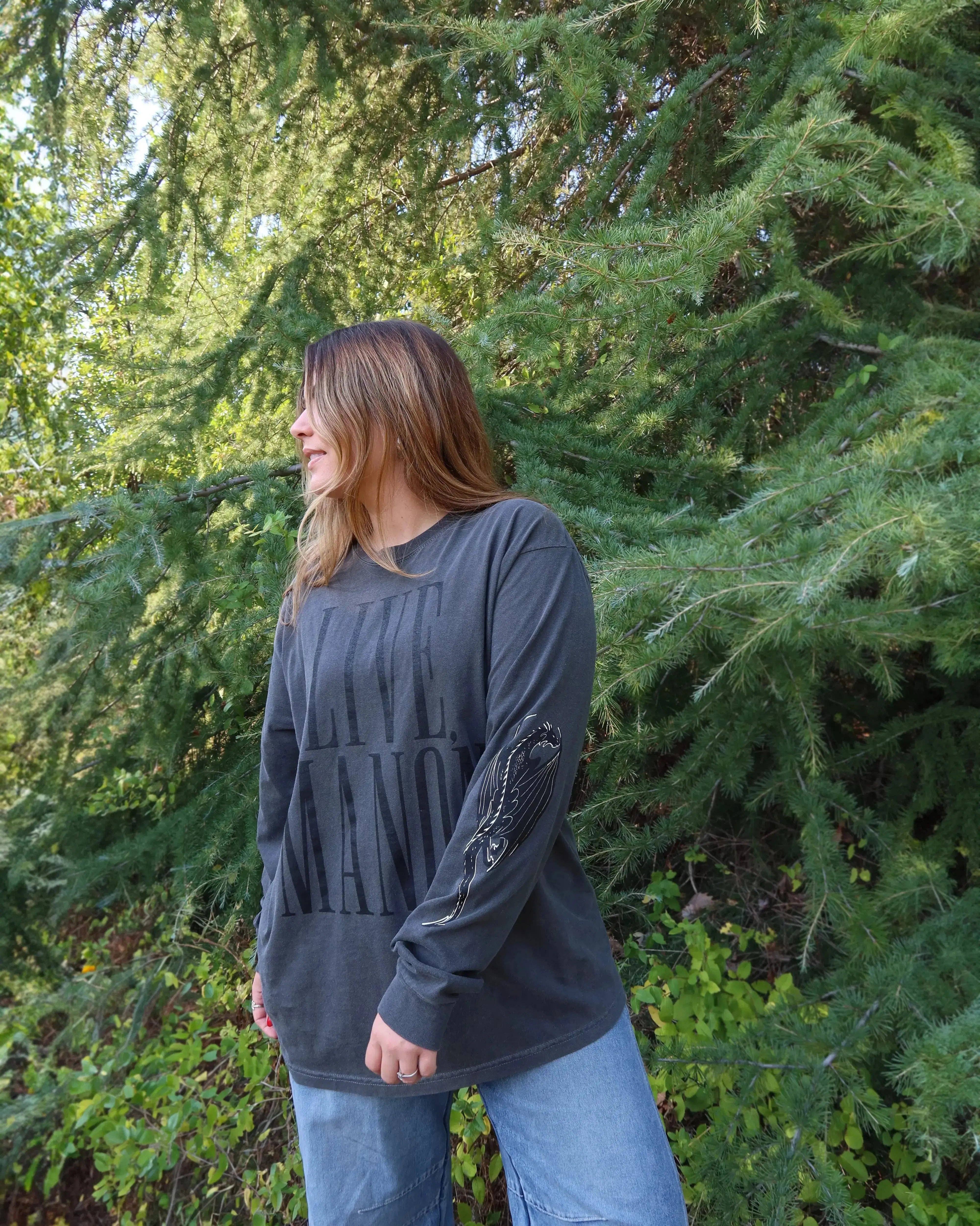 Rebel and Fleur - Wholesale Screen Printed T-Shirt - Women's - Live, Manon Long Sleeve T-shirt4