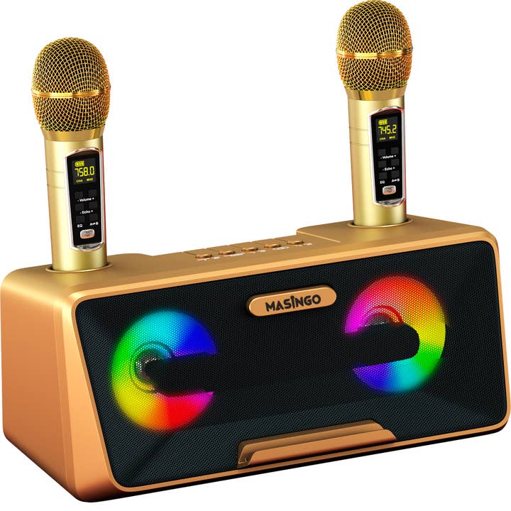 Masingo - Wholesale Speakers - MASINGO Portable Karaoke Machine with LED Lights - Presto G2