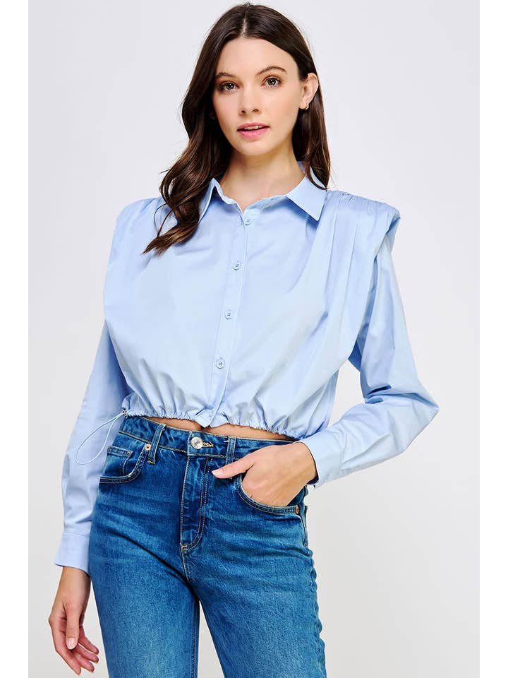 Strut & Bolt – Engroshandel Skjorte med buttondown – til kvinder – Skulderpude Button Down Poplin skjorte3