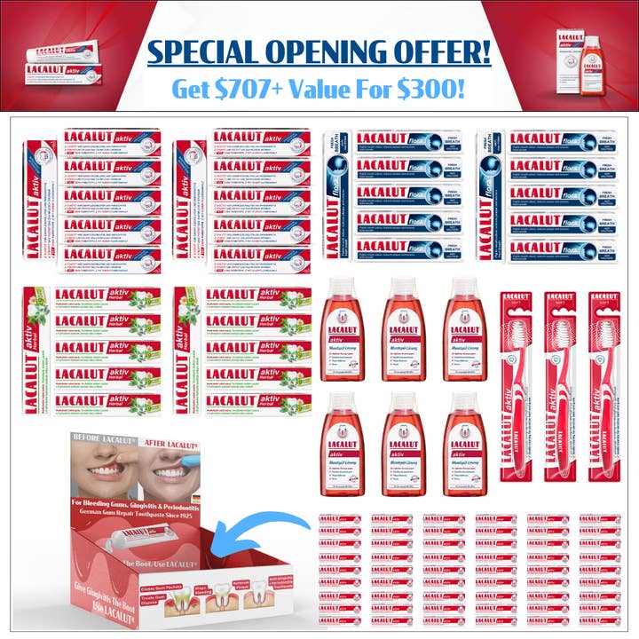 LACALUT - WHOLESALE - Wholesale Toothpaste - Pharmacy Value Bundle. Best Sellers. Best Value. 1 Bundle!