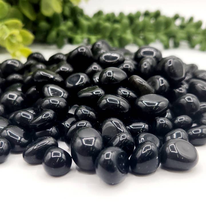 Zwarte Obsidiaan Getrommelde Edelstenen -10-20mm (0,5kg/1,1lbs) voor wholesale door Meraki Gemstones