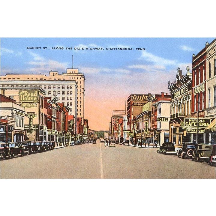 Greeting Card TN-86 Market Street, Chattanooga, Tennessee for wholesale by Found Image Press
