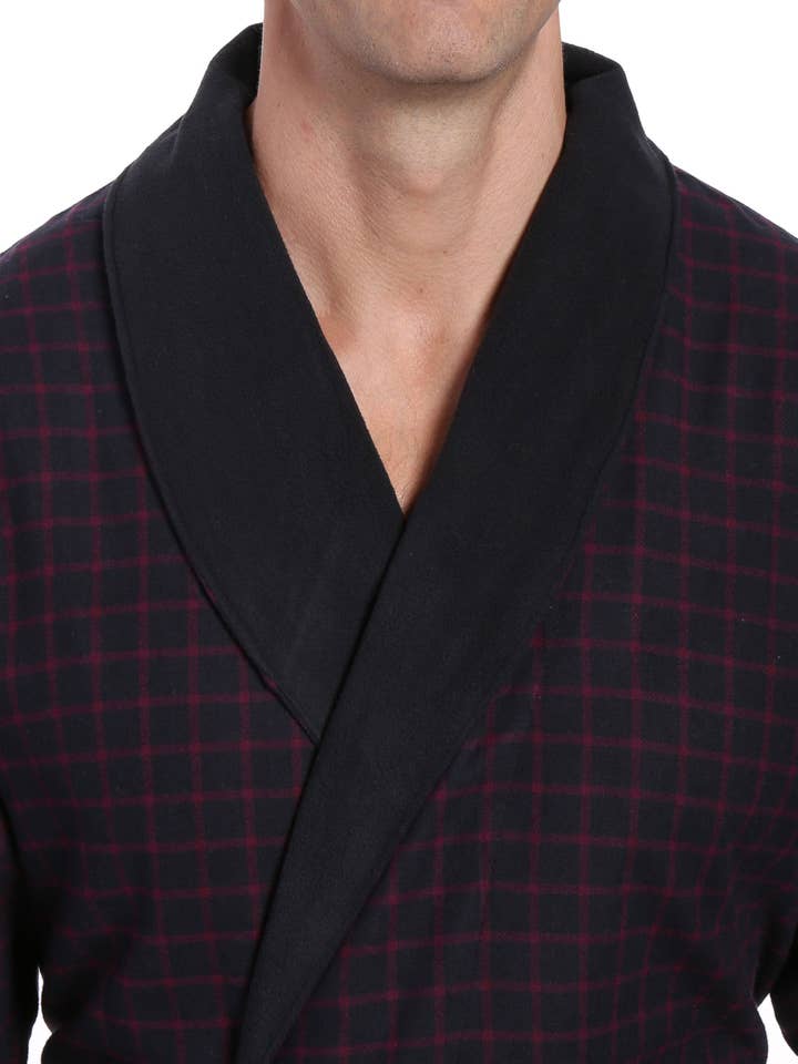 Noble Mount - Wholesale Robe – Men's - Men's Premium 100% Cotton Flannel Fleece Lined Robe34