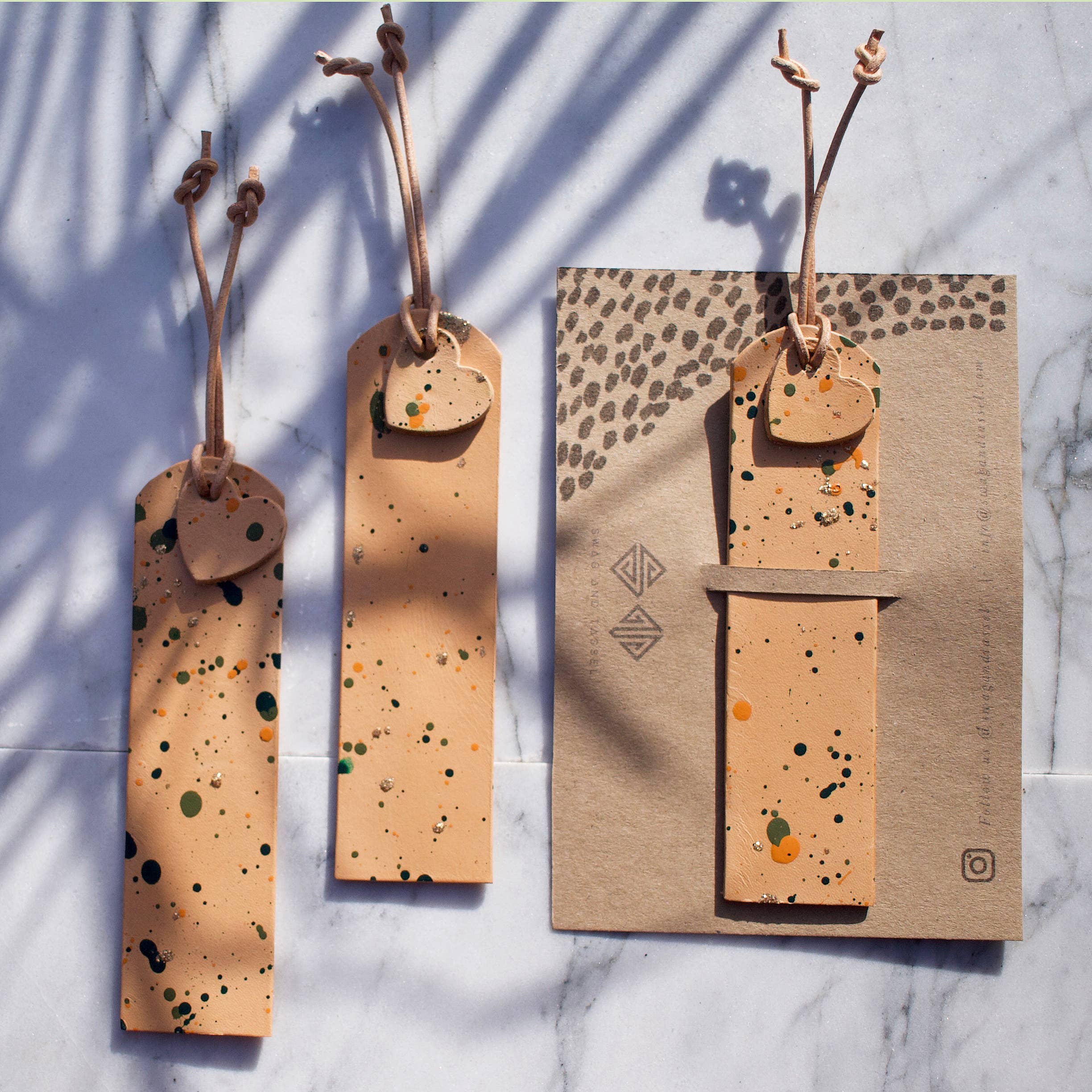 Swag and Tassel – Marcador por atacado – Marcador de couro veg Tan2