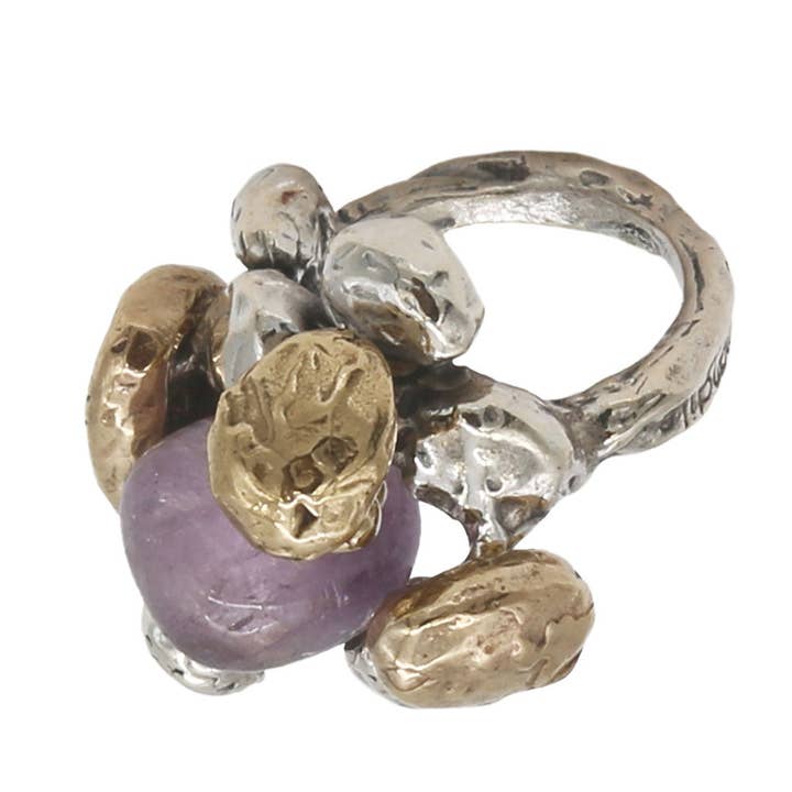 Mandile Gioielli - Wholesale Cocktail/Statement Ring - Silver and bronze ring with semiprecious stone (AR165)4