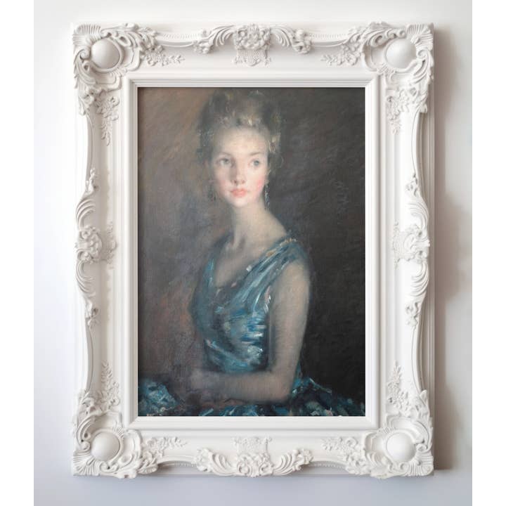 Sea to Skye - Wholesale Art Print - Portrait of a Lady in Blue Antique Art Print