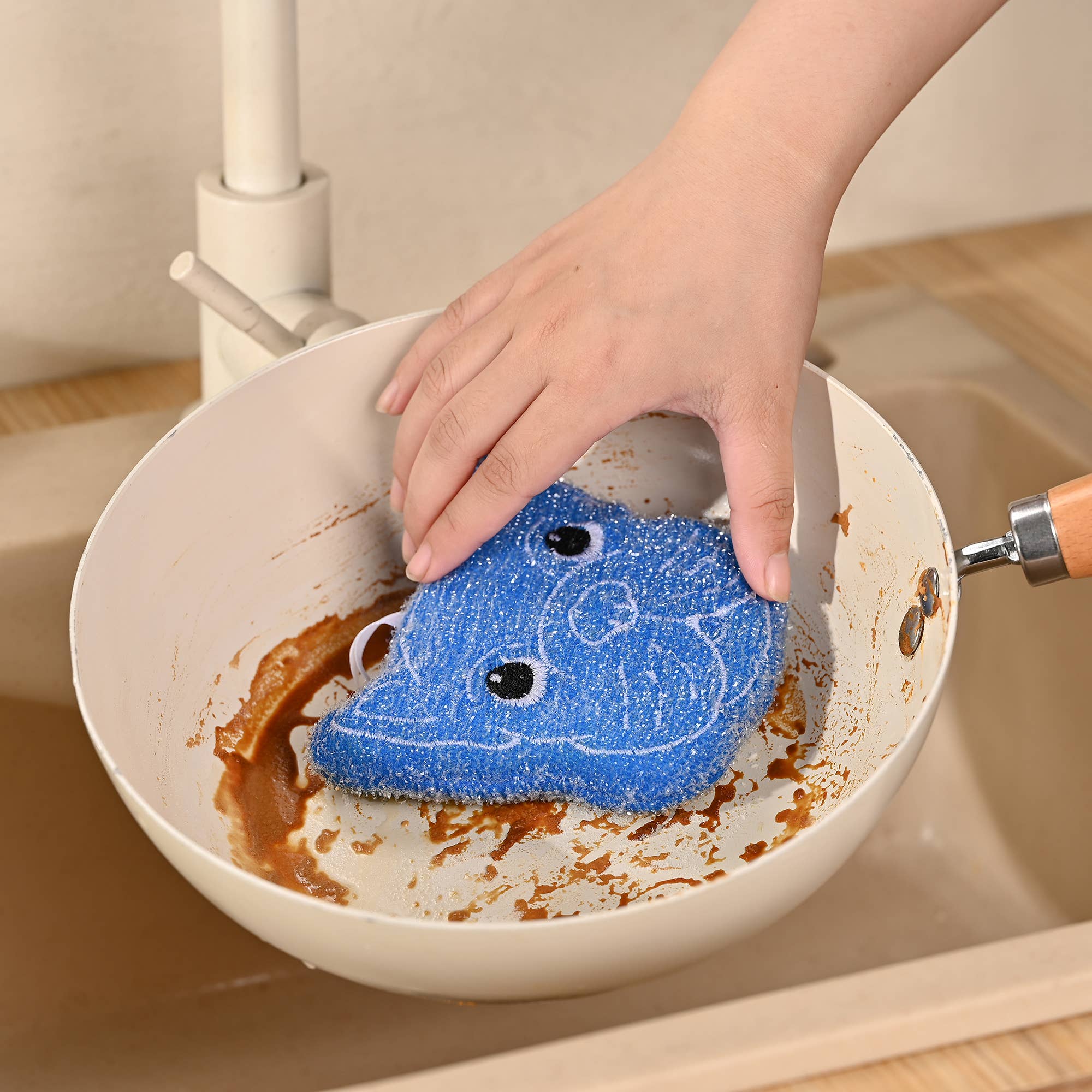 Fox Run Brands - Wholesale Schoonmaaksponsjes - Fox Run Bulldog Keukensponsenset, Multicolor Pak van 39