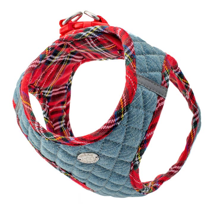 Urban Dog Stars - Wholesale Pet Harness - Dog - Step-In Denim Harness - Red Plaid2