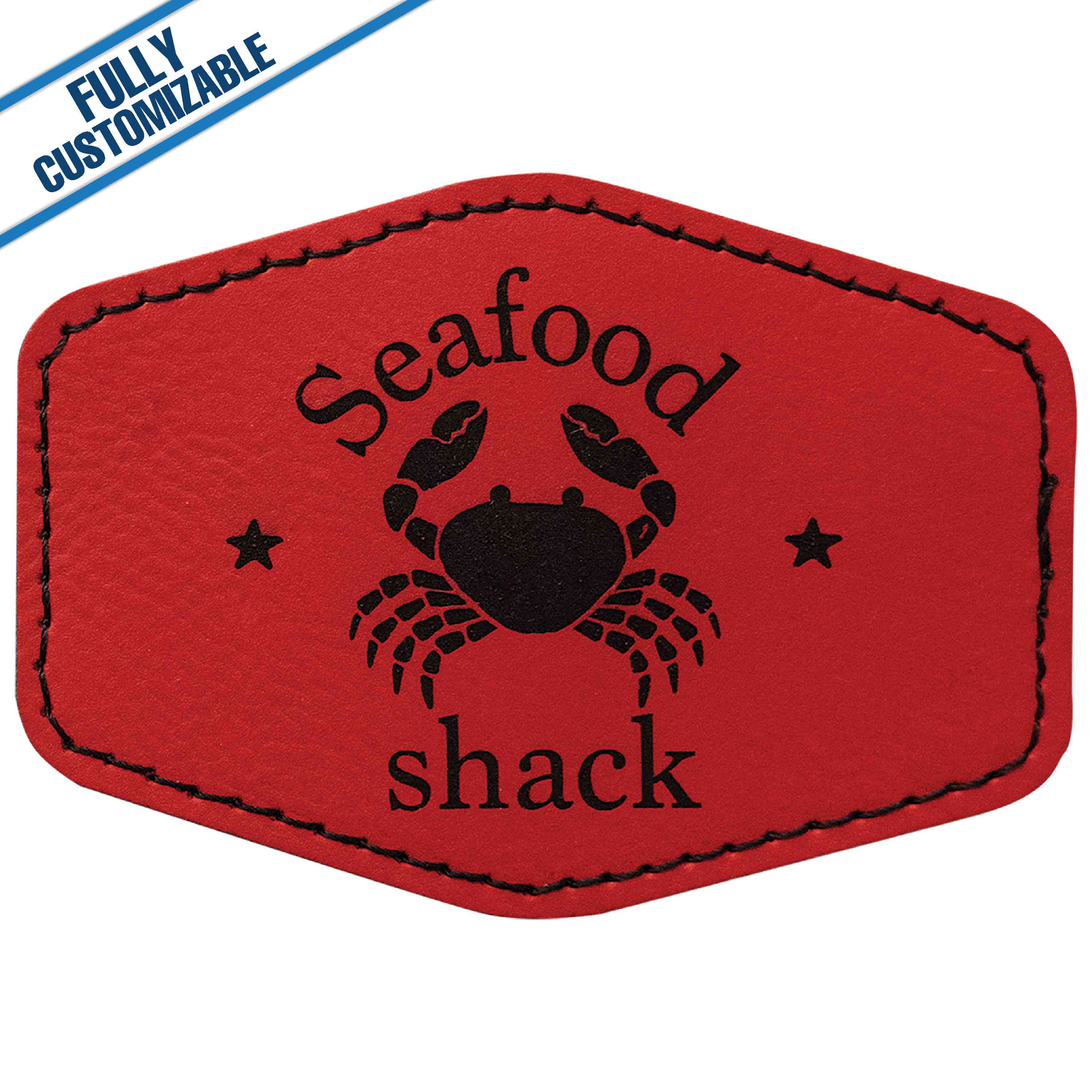 GiftWorksPlus - Wholesale Patch - Engraved Leatherette Hexagon Patch - Fully Customizable10