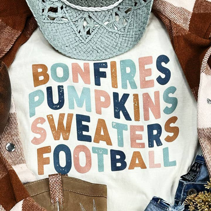 Bonfires and Football Tee for wholesale by Trendy Tee Co.
