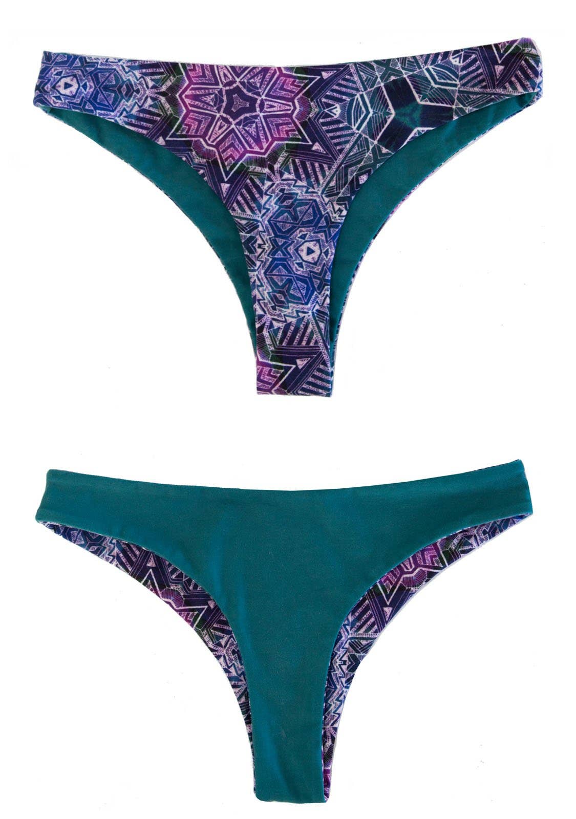 Chance Loves - Wholesale Swim Bottoms - Women's - Reversible CHEEKY BIKINI BOTTOMS | Purple Green0