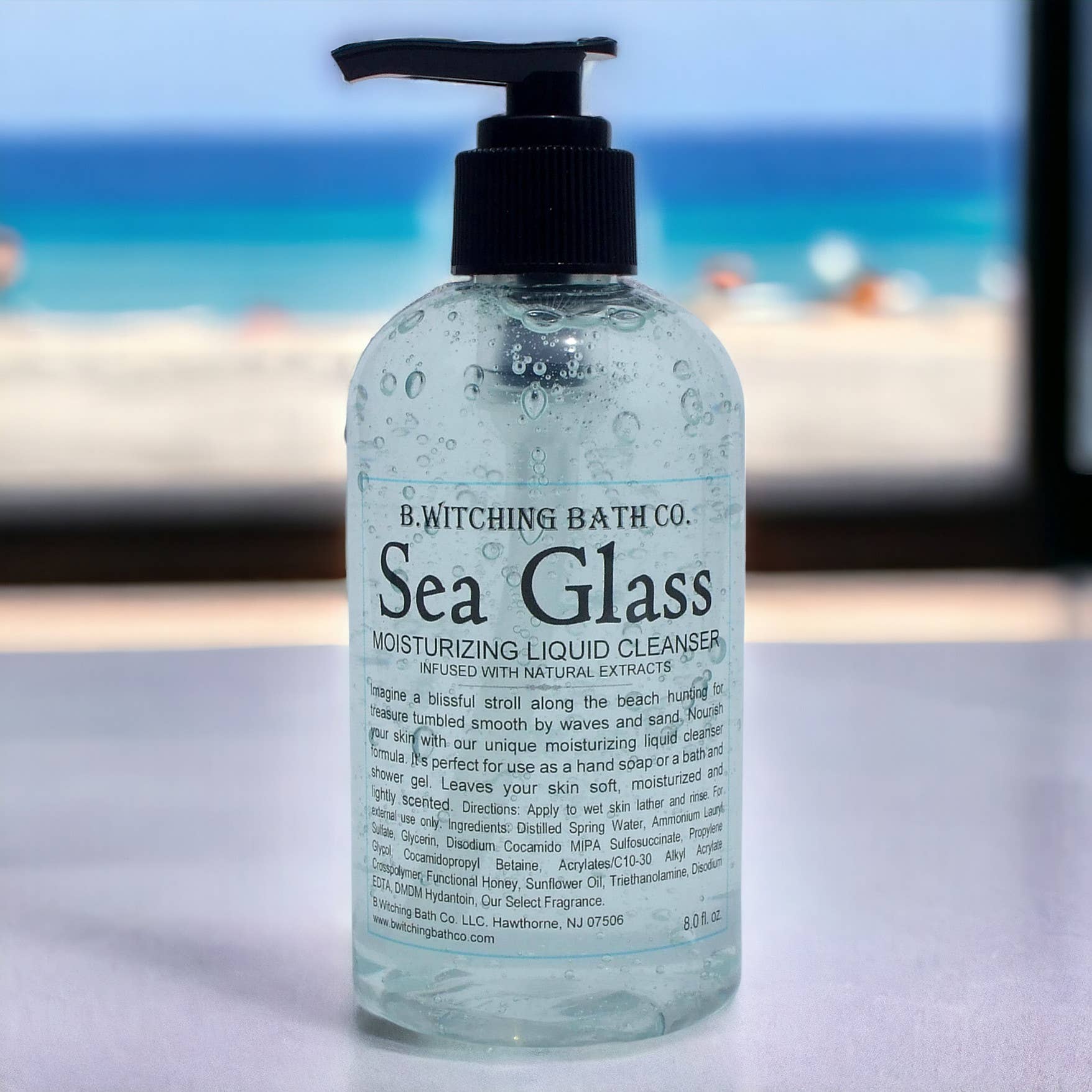 B. Witching Bath Co. - Wholesale Body Wash/Shower Gel - Sea Glass Moisturizing Liquid Cleansers 8oz.8