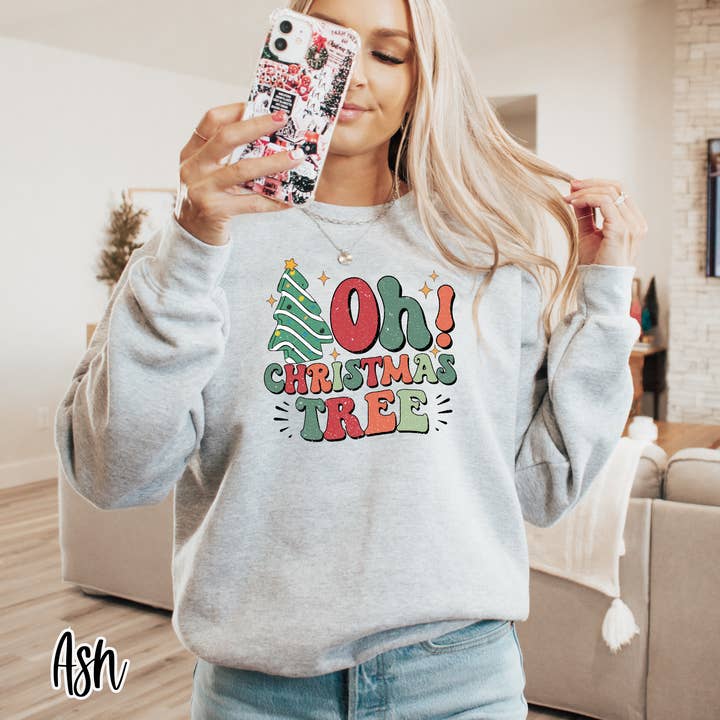 Oh Christmas Tree Retro Sweatshirt for wholesale by Mill Creek Designs