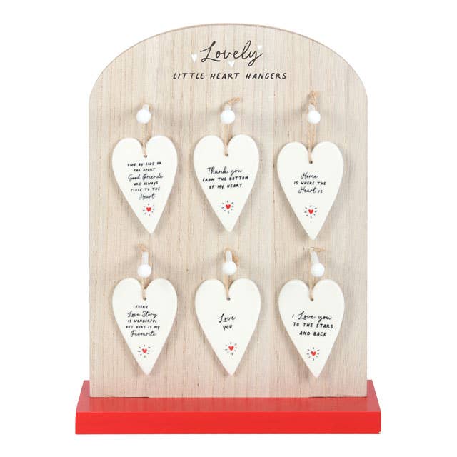 Something Different Wholesale – wholesale Sign – Set of 24 Valentine Heart Ceramic Mini Signs on Display1