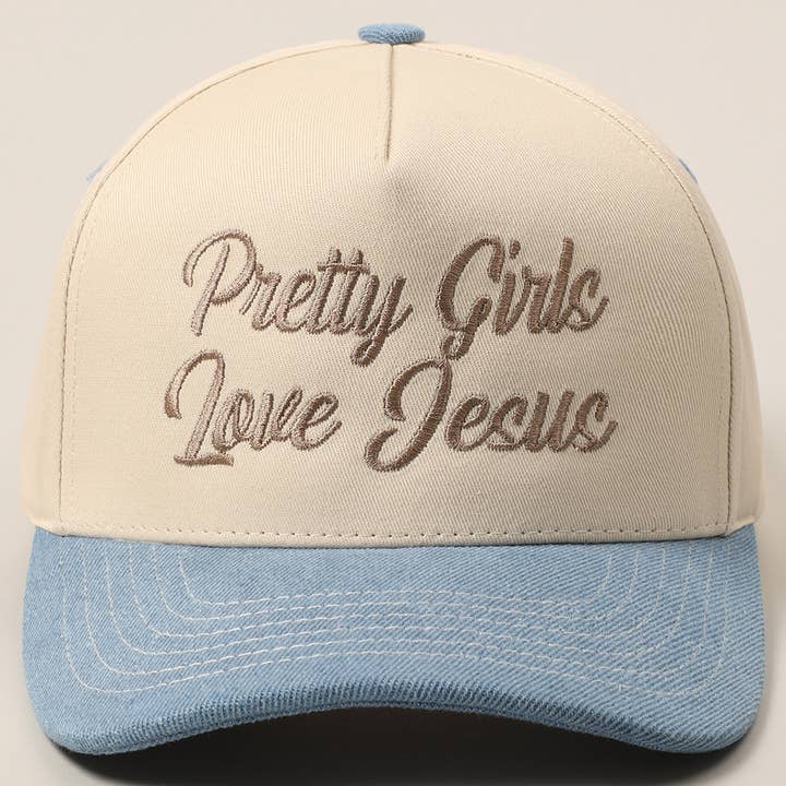 Fashion City - Venta al por mayor Gorra trucker - Mujer - Gorra de Camionero Bordada "Las Chicas Bonitas Aman a Jesús"