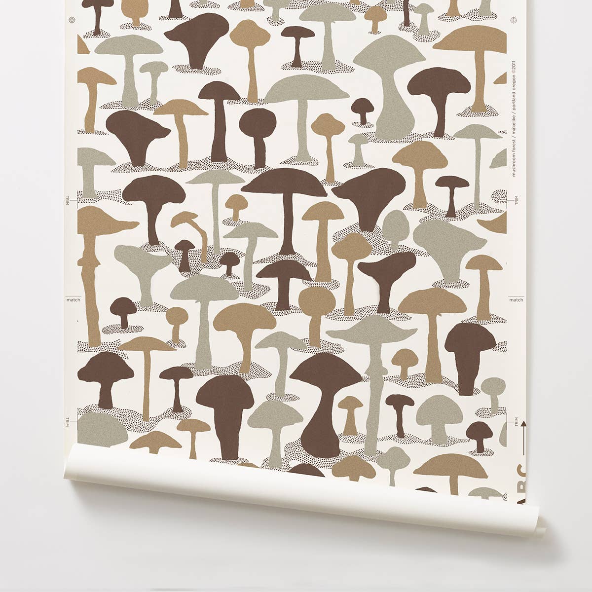Makelike - Wholesale Wallpaper - Mushroom Four-Color Hand-Screenprinted Wallpaper2