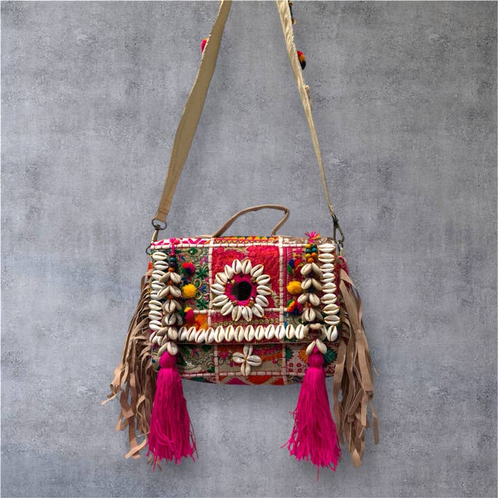 Sling Crossbody Shoulder Bag Mix, Boho bags, Patchwork bag, (Copy) for wholesale by Zen Rituals