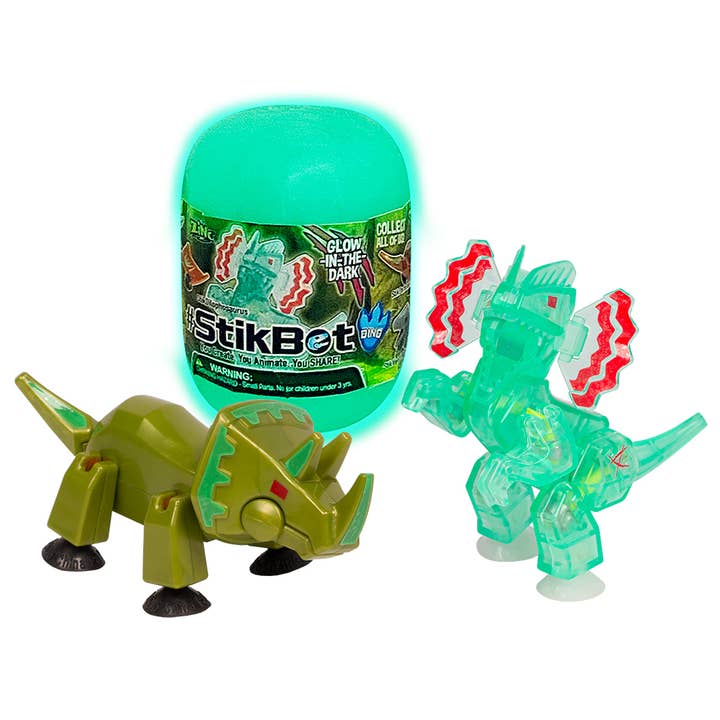 Zing - Wholesale Toy Set - Kids - Zing StikBot Glow in the Dark Dino Eggs